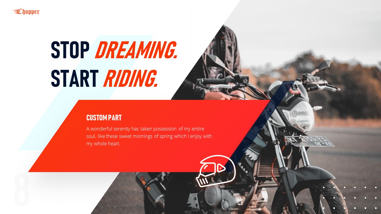 Chopper Creative Automotive Motorcycle PowerPoint Presentation Template